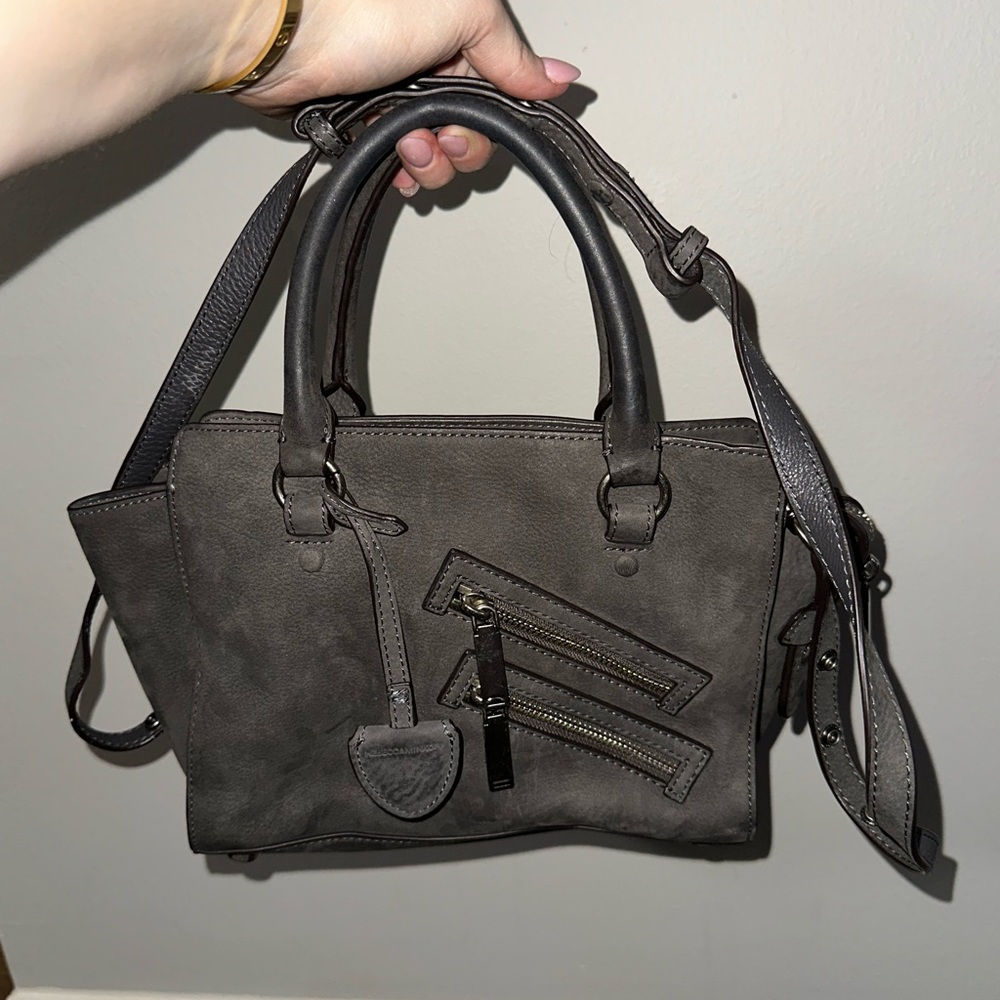 Rebecca Minkoff Grey suede top handles and cross body strap